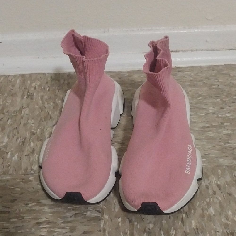 Balenciaga Pink Sock Sneakers with Slip-On Design